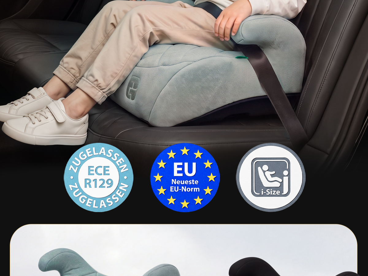 Mallie Booster Kindersitz ohne Isofix, Installation und Zulassung ECE R129 i-Size