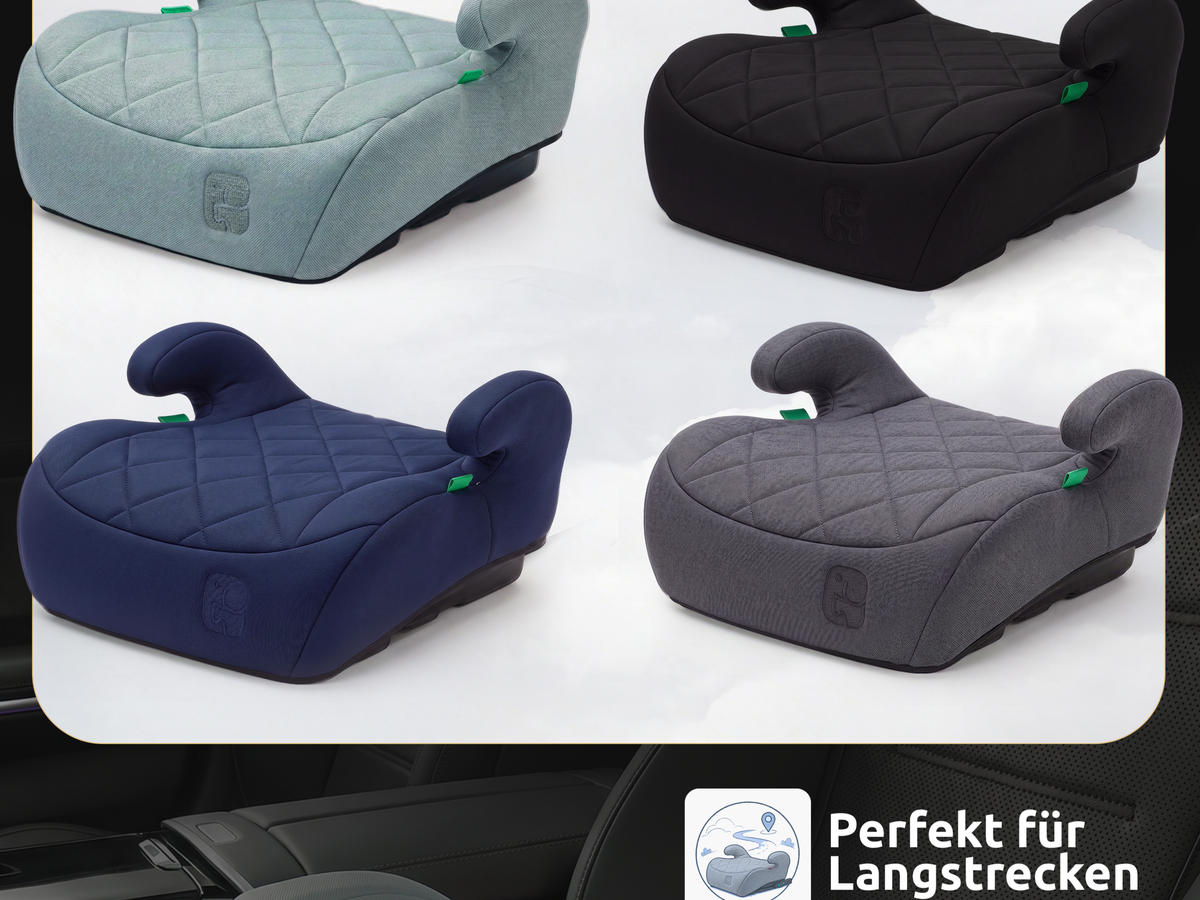 Mallie Booster Kindersitz ohne Isofix, Doppelt so dicke Polsterung in vier Farben