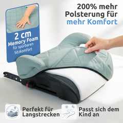 Mallie Booster mit Isofix, 2 cm Memory Foam Polsterung für spürbaren Sitzkomfort 