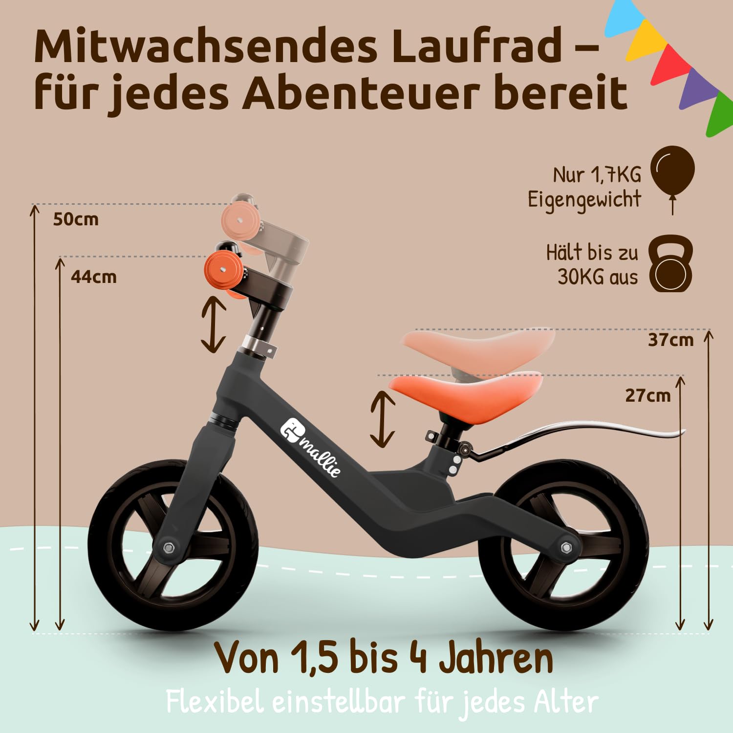 Mallie Laufrad Schwarz - 5