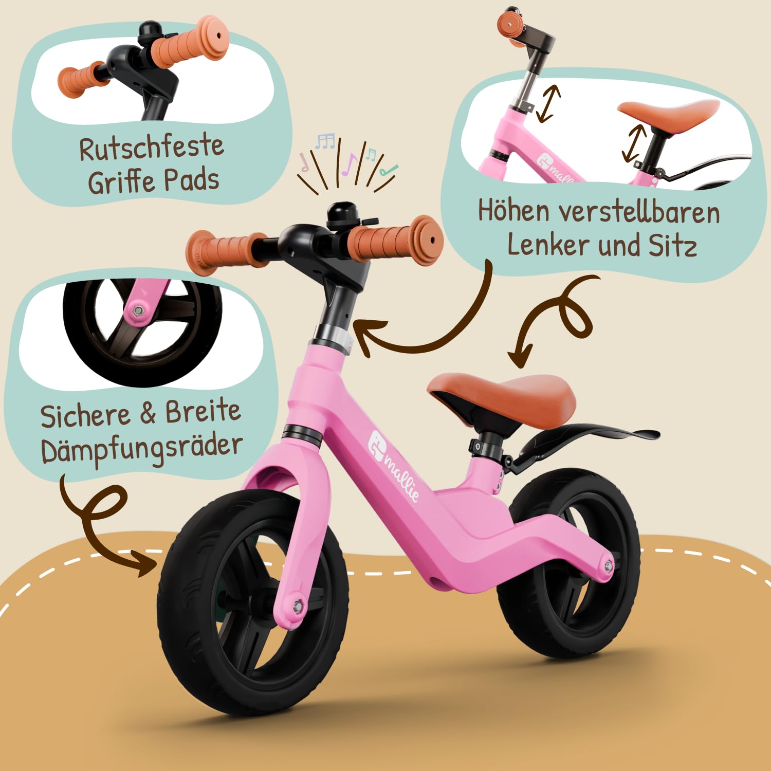 Mallie Laufrad Pink - 3