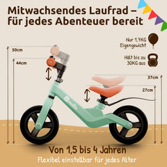 Mallie Kinderlaufrad Grün, Amazon-Bild 5 _