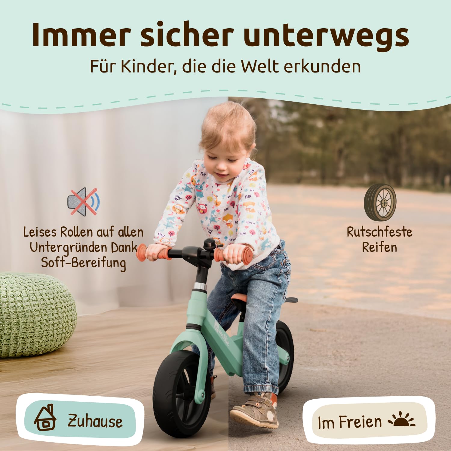 Mallie Laufrad ab 2 Jahre, belastbar bis 30 kg