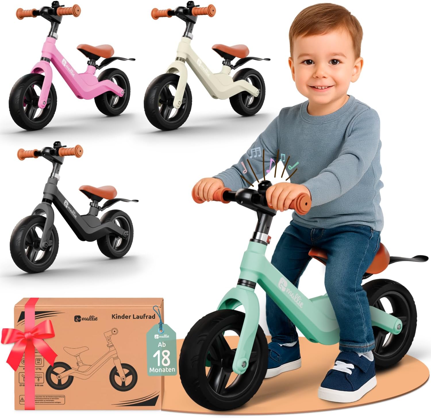 Mallie Kinderlaufrad Grün, Amazon-Bild 1 _#Grün