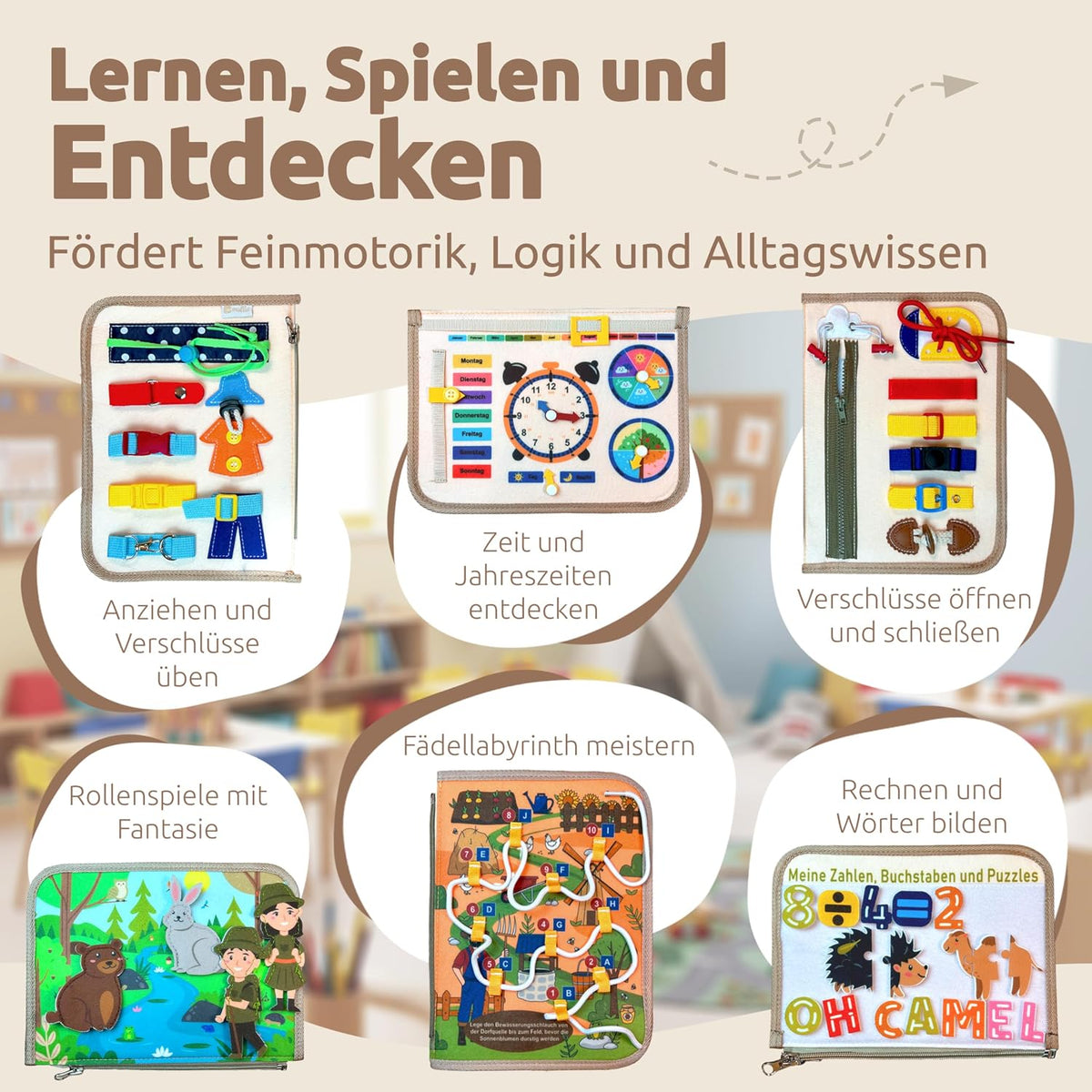 Mallie Busy Board Beige, Amazon-Bild 6 _