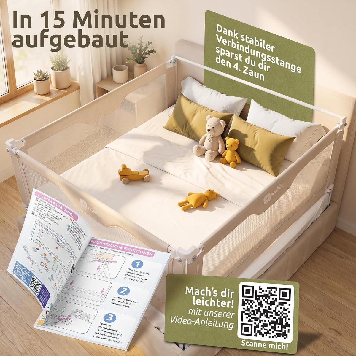 Mallie Bettgitter Set, Aufbau in 15 Minuten 
