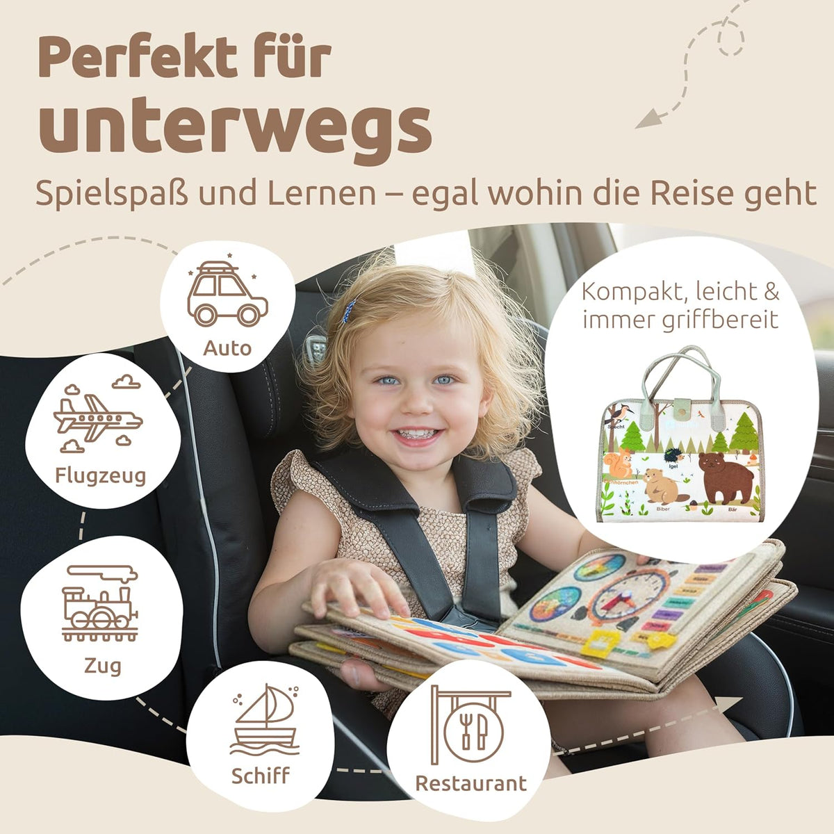 Mallie Busy Board Beige, Amazon-Bild 5 _