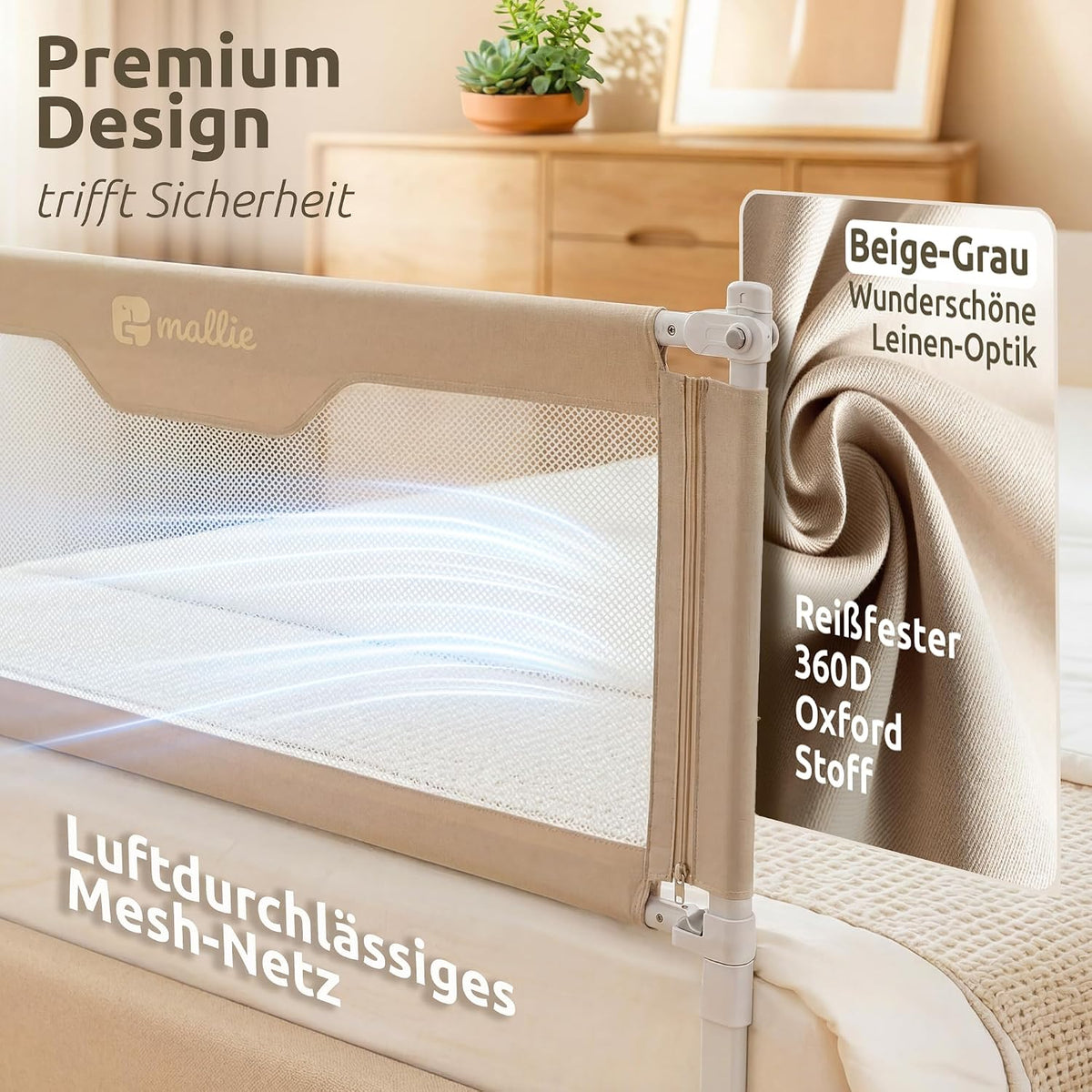 Mallie Bettgitter Set, Premium-Materialien 