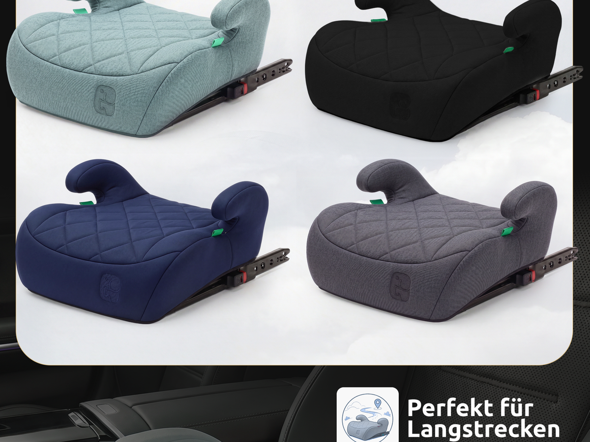 Mallie Booster Kindersitz mit Isofix, Doppelt so dicke Polsterung in vier Farben
